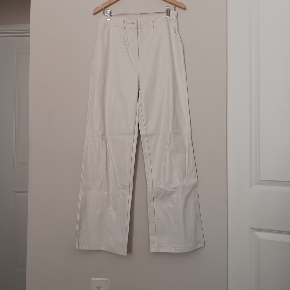 White Wide-Leg Trousers